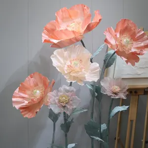Flores artificiales gigantes de lavanda para decoración de bodas, flores de papel gigante, O-X314, venta al por mayor