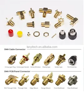 SMA nối nữ nam PCB bảng điều chỉnh cạnh gắn RF đồng trục RG58 lmr200 không thấm nước Adapter IP65 IP68 Nắp bụi cho TV Antenna