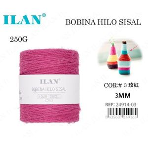 Bobina di Filo Sisal 3mm Rosa Fucsia 250G per Artigianato - Product Image 1