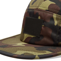 Casquette de camp camouflage 5 panneaux en nylon personnalisée en gros avec étiquette