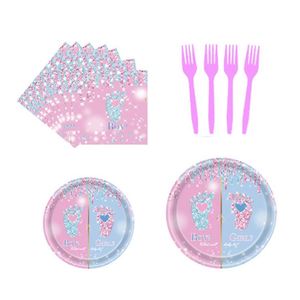 Fournitures de fête pour baptême et révélation du sexe 2024, décorations de fête, vaisselle jetable pour baby shower, ensemble pour les entreprises - Product Image 3