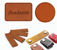 Étiquettes en cuir personnalisées en gros avec logo gaufré, à coudre sur les jeans, étiquettes à rivets, accessoires DIY pour vêtements, sacs, chapeaux, vestes, OEM