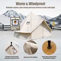 Tente cloche en toile OEM Premium - Abri de glamping 100 % coton avec poteau central et passe-tuyau de poêle, conception toutes saisons pour le camping familial