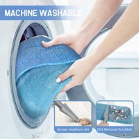 Vadrouille en microfibre professionnelle de 18 pouces pour le nettoyage des sols avec manche en acier inoxydable 4 tampons de vadrouille lavables et réutilisables