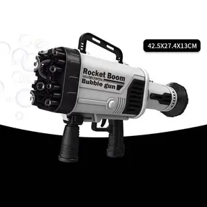 64 fori LED Light Gun Burbujas Maker bolle di sapone Gatling Pistolas De Shooter Toy Kids Rocket Bubble Blaster Machine Toys