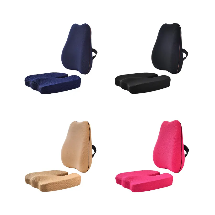 Lendenwirbel-Baugruppenkissen Stuhl Rückenunterstützung Rückenschmerzlinderung Speicher-Schaumkissen ergonomisches orthopädisches Rückenlehnkissen mit 3D-Gitterbezug