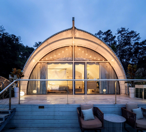 เต็นท์กลางแจ้ง6X8.5ม. เต็นท์ทรงเปลือกหอยสีขาวเต็นท์หรูหราสำหรับแกลมปิ้ง - Product Image 3