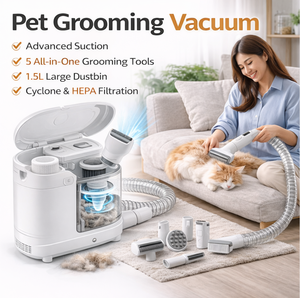 Aspirapolvere Professionale per Toelettatura Animali con Spazzola Rimuovi Peli per Cani e Gatti - Product Image 1