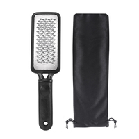 Vente en gros d'usine, acier inoxydable professionnel 304 #   Lime à pieds pour éliminer les callosités, outil de pédicure pour éliminer les peaux mortes, sac de rangement