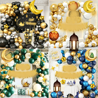 Bannière Joyeux Anniversaire, Décorations de Fête, Kit Arche de Ballons Noirs et Dorés, Ballon Chiffre en Aluminium
