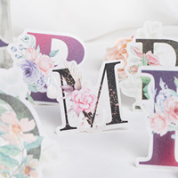 26-Piece DIY Autocollant Décoratif Corps Lettre Bouquet Série 4 Styles Handmade Flower Decoration
