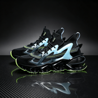 Sepatu Sneakers Future Edge Blade Mesh Putih Cyan Oranye Ringan Empuk dengan Tali Pengikat Bahan Karet Gaya Atletik Kampus