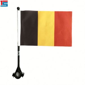 Drapeaux de vélo de l'Albanie 6*8 pouces 100% polyester, vente en gros pour événements sportifs, décorations éducatives intérieures et extérieures - Product Image 3