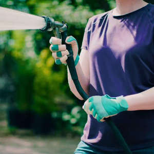 Profesional para mujer azul corto cuero de vaca Spandex costura neopreno nudillo Flexible agua espina prueba jardín guantes - Product Image 5