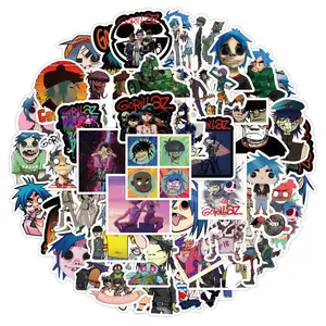 52pcs 블러 밴드 Gorillaz 방수 비닐 스티커 자전거 가방 노트북 스케이트 보드