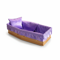 XZR-59 Style Européen France, Drap de cercueil en satin avec drapé Capiton, Matelas de fond de cercueil en lin et Oreiller funéraire, pour le marché européen
