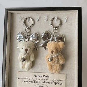 Lindo Llavero de Aleación con Lazo, Perla y Corazón, de Osito de Peluche Suave y Conejo, con Luz, Accesorios Decorativos 3D para Teléfono Móvil y Juguetes de Halloween - Product Image 3