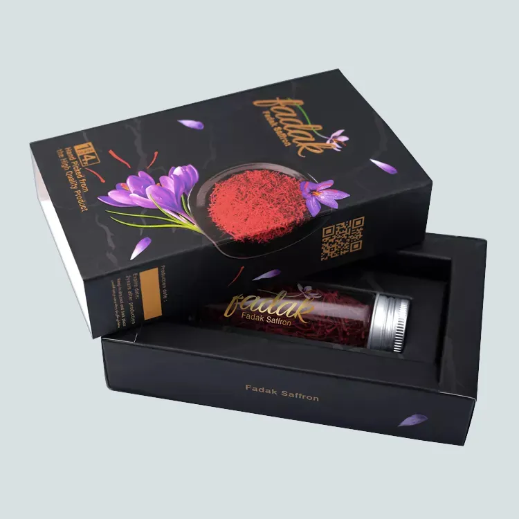 Custom printing safran verpackung emballage packaging zafran saffron packing box