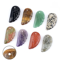 Pendentif Aile d'Ange Sculptée en Cristal Naturel, Breloques en Pierre de Guérison Multi-usages pour Collier, Boucles d'Oreilles, Sac, Téléphone, Bijoux DIY
