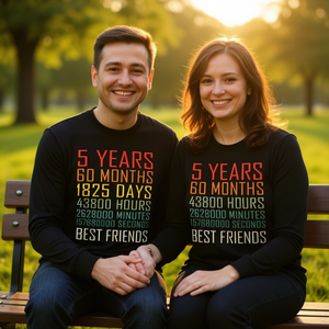 Maglietta a maniche lunghe per il 5° anniversario della migliore amicizia - Product Image 3