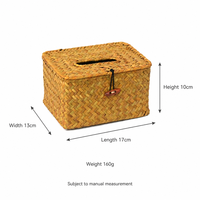 Housse de boîte à mouchoirs tissée à la main, support décoratif en fibres naturelles, chambre, salon, salle de bain, vente en gros OEM, housse de boîte à mouchoirs tissée