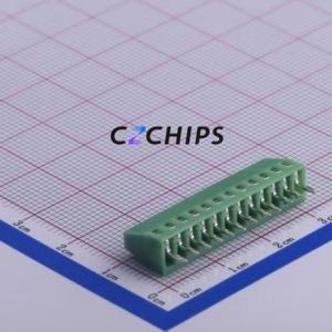KF128-2.54-12P Screw Terminal Block Through hole Component (THT),P=2.54mm Connector 1x12P 2.54mm Green Through Hole - Product Image 2