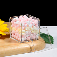Petit carré de 2mm d'épaisseur boîte à bonbons rigide haut de gamme en plastique transparent de qualité alimentaire pour la célébration de mariage de stockage de sucette de sucre