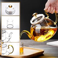 Nouvelle théière en verre borosilicaté résistant à la chaleur à la mode