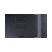 Funda para Portátil 4 en 1 de Cuero y Fieltro con Cargador Inalámbrico de 15W, Logotipo Personalizado, Estuche para Portátil de Fábrica, Cargador 4 en 1