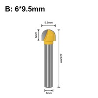 1pcs 6mm Shank Ball Nose Router Bit Set Round Milling Cutter for Wood CNC Radius Core Box Solid Carbide Tools
