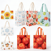 Sac de courses biodégradable personnalisé avec imprimé de fruits colorés, sac à main pliable pour épicerie, sac de supermarché, sac non tissé laminé PP