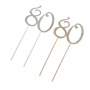 Adorno <span class=keywords><strong>para</strong></span> tarta <span class=keywords><strong>de</strong></span> <span class=keywords><strong>cumpleaños</strong></span> 90 personalizado, decoración acrílica con 80 diamantes <span class=keywords><strong>de</strong></span> imitación <span class=keywords><strong>para</strong></span> hombres y mujeres, suministros <span class=keywords><strong>para</strong></span> fiestas, Celebración del 80 Aniversario - Product Image 1