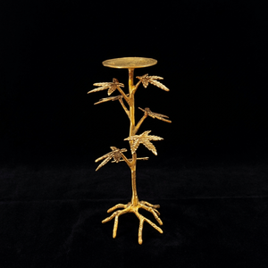 Support de bougie portable en aluminium fait main, écologique, avec motif d'arbre, décoration durable pour la maison - Product Image 1
