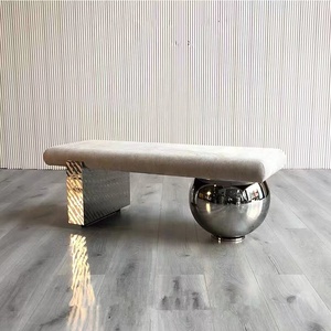 Taburete para zapatos otomano con Base <span class=keywords><strong>de</strong></span> Metal <span class=keywords><strong>de</strong></span> diseño nórdico, banco <span class=keywords><strong>de</strong></span> asiento <span class=keywords><strong>de</strong></span> <span class=keywords><strong>madera</strong></span> personalizado para decoración <span class=keywords><strong>Interior</strong></span> para sala <span class=keywords><strong>de</strong></span> estar, dormitorio, uso en Hotel - Product Image 2