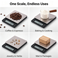 Balance de cuisine numérique portable de haute précision 0,1 g avec écran LCD pour café, pâtisserie et bijoux