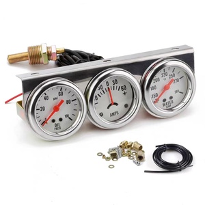 Đồng hồ đo áp suất dầu nhiệt độ nước đo amp <span class=keywords><strong>Meter</strong></span> Ba Gauge Kit Set Đen mặt xe mét cho faw - Product Image 3
