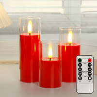 Lot de bougies LED sans flamme attrape-rêves, lumières LED à piles, bougies LED en verre pour décoration de mariage et de festival