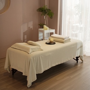 Ensemble de draps de table de massage plats blanc crème Ensemble de draps en <span class=keywords><strong>polaire</strong></span> confortable <span class=keywords><strong>Polaire</strong></span> extra pelucheux - Product Image 5