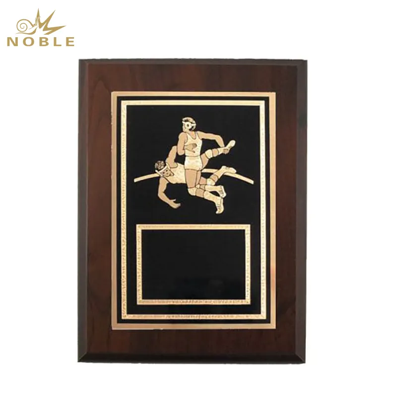 Placa de premios deportivos de lucha libre, trofeo de madera Noble con hoja de Metal, regalo de negocios, logotipo personalizado