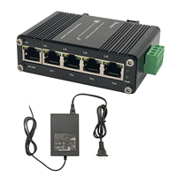 Switch PoE Gigabit géré 5 ports RJ45 de qualité industrielle, conception pour montage sur rail, alimentation 48V, gestion web intégrée