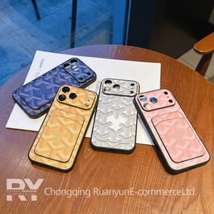 Étui de téléphone en cuir de luxe <span class=keywords><strong>avec</strong></span> fentes pour cartes, protection intégrale antichoc, design premium pour iPhone 17 Pro – Vente en gros usine - Product Image 2