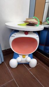 Taburete de resina azul inspirado en <span class=keywords><strong>Doraemon</strong></span> con sombrero de moño de cobre-Otomano de personaje de anime para dormitorio de niños y decoración coleccionable - Product Image 3