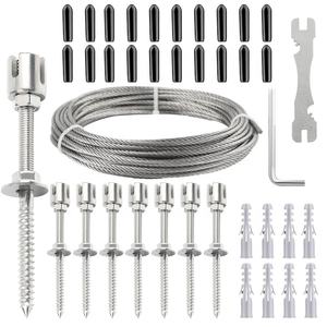 1/8 ''in acciaio inox cavo croce morsetto per giardino Trellis Kit con 3mm fune rampicante piante rampicanti - Product Image 2