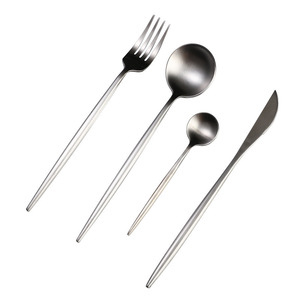 <strong>Chinese</strong> Metal Stainless Steel Dishwasher Safe Mirror Finish Nordic Minimalist Design Four-Piece <strong>Knife</strong> Fork Spoon <strong>Set</strong> Household - Product Image 2