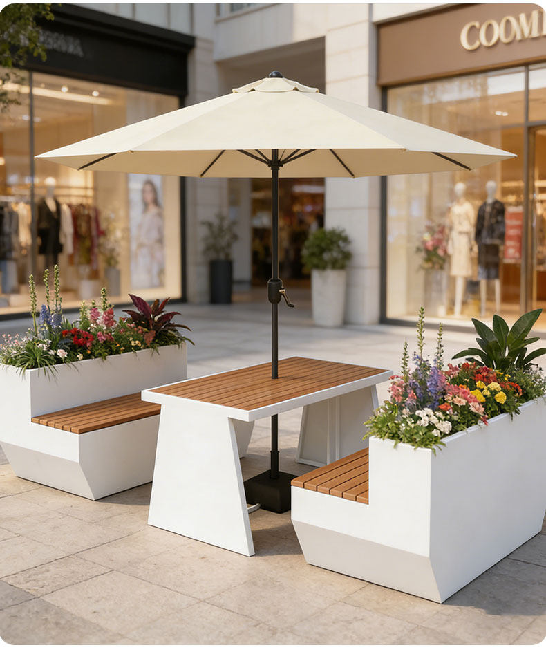Une table-deux chaises-parasol 120cm