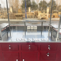 Mobiele Outdoor Vers Fruit Staan Opvouwbare Karren Voor Straatverkopers Hand Duwen Food Kar Te Koop