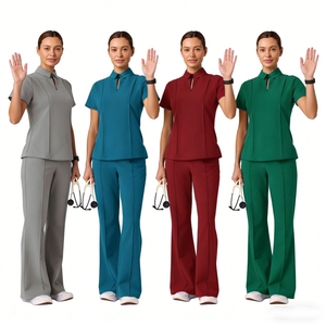 Uniforme médico unisex de manga corta de color liso para lavado de manos, para uso dental y hospitalario, para uso internacional transfronterizo - Product Image 3