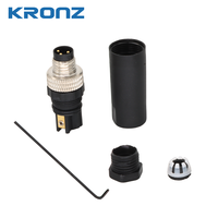 Ensemble de prises d'aviation KRONZ M8 3 broches/4 broches (3P 4P) Connecteur mâle-femelle étanche IP67 en alliage avec verrouillage par poussoir pour capteurs