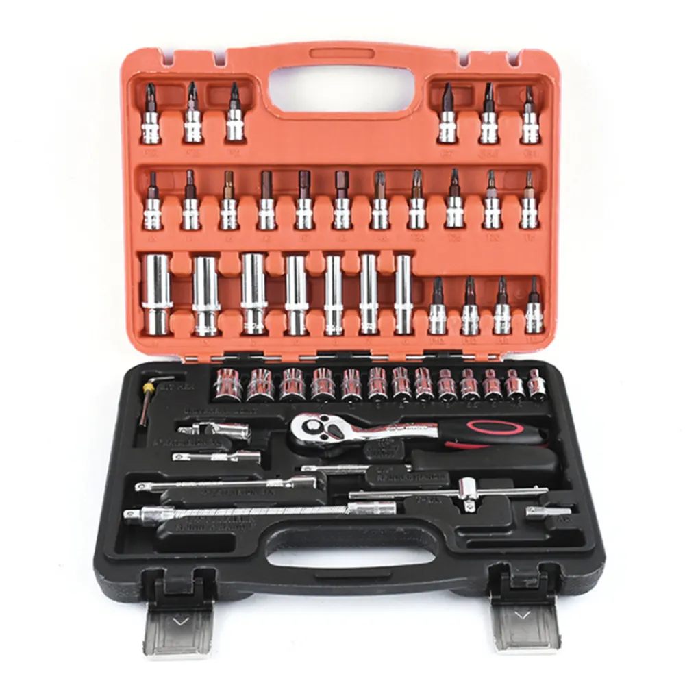 Topwt Hoogwaardige Auto Auto Reparatie Tools 53 Pcs Dopsleutel Tool Sets Box TWT6053