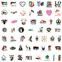 Autocollants élégants et écologiques personnalisables du drapeau palestinien pour les bagages promotionnels, les bouteilles d'eau et les tablettes de téléphone.